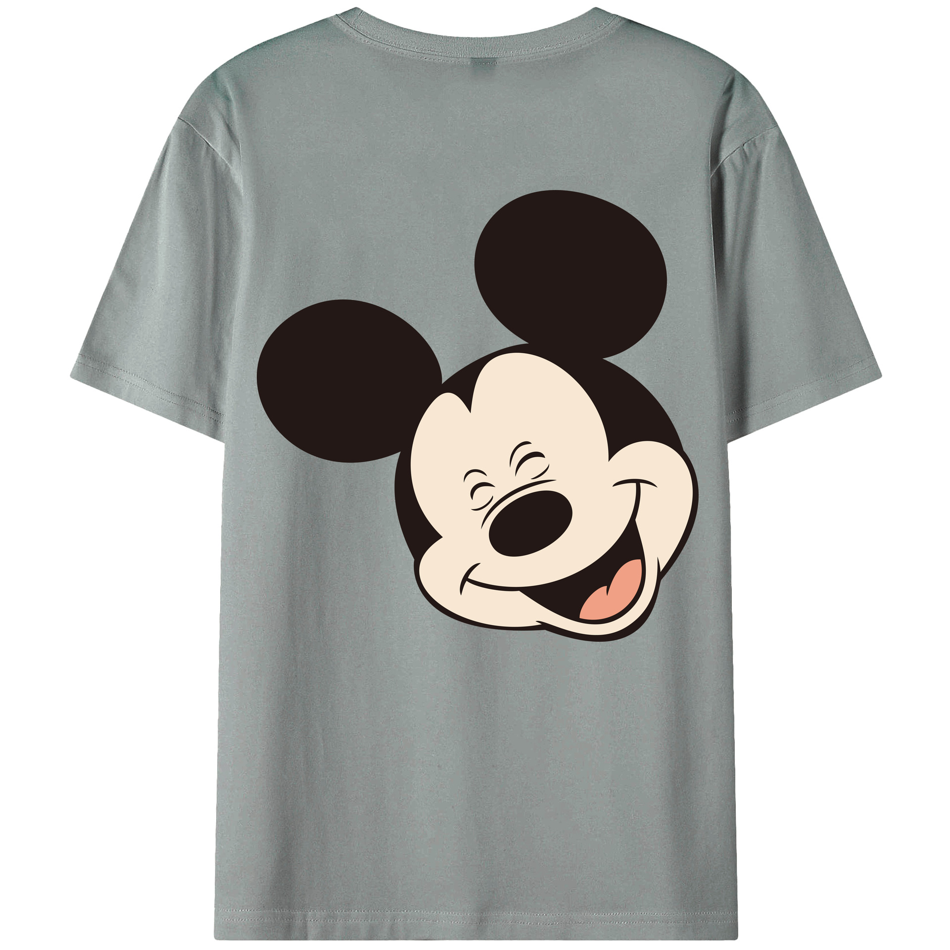 ミッキーマウス Mickey Mouse 綿100％ メンズ半袖Tシャツ（バックプリント） 通気性